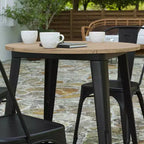 30" Round Indoor/Outdoor Dining Table with Poly Resin Top and Steel Base