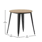 30" Round Indoor/Outdoor Dining Table with Poly Resin Top and Steel Base