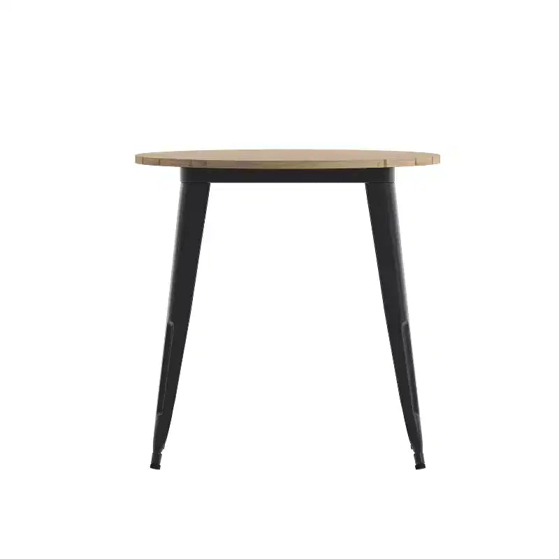 30" Round Indoor/Outdoor Dining Table with Poly Resin Top and Steel Base
