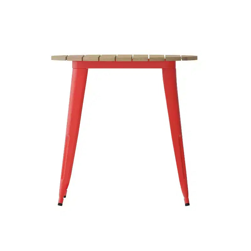 30" Round Indoor/Outdoor Dining Table with Poly Resin Top and Steel Base