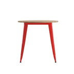 30" Round Indoor/Outdoor Dining Table with Poly Resin Top and Steel Base