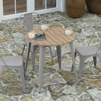 30" Round Indoor/Outdoor Dining Table with Poly Resin Top and Steel Base