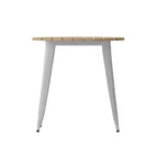 30" Round Indoor/Outdoor Dining Table with Poly Resin Top and Steel Base