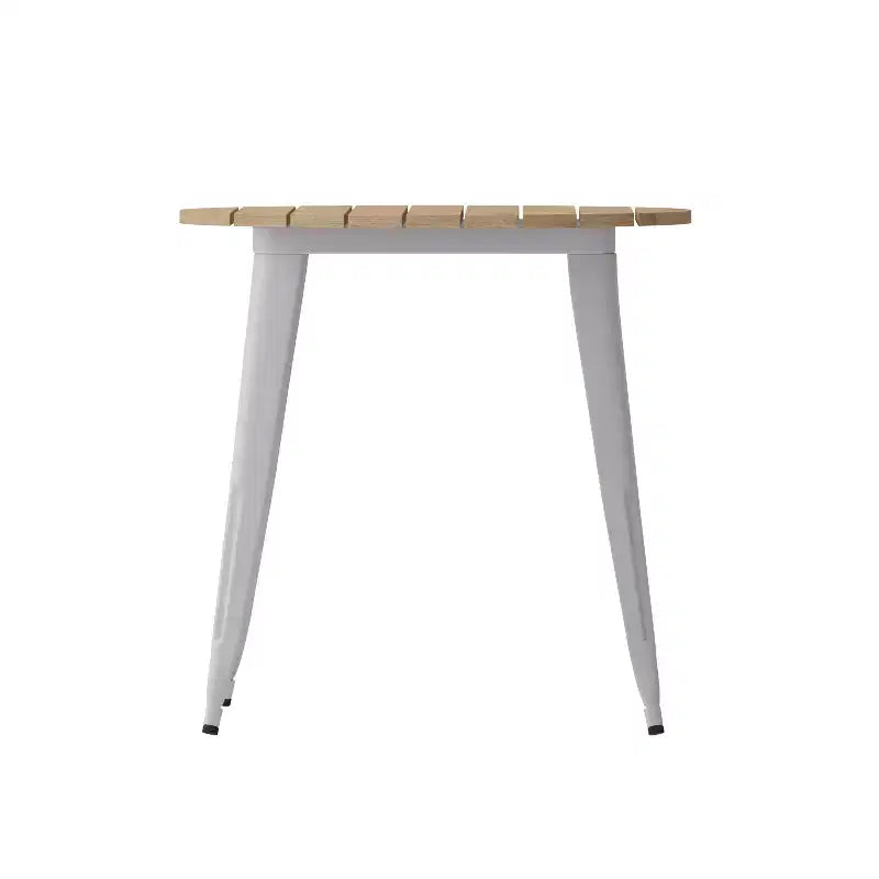 30" Round Indoor/Outdoor Dining Table with Poly Resin Top and Steel Base