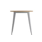 30" Round Indoor/Outdoor Dining Table with Poly Resin Top and Steel Base