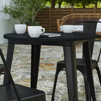 30" Round Indoor/Outdoor Dining Table with Poly Resin Top and Steel Base