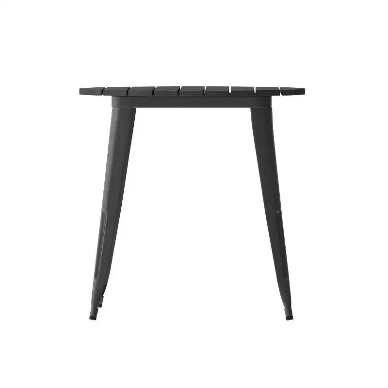 30" Round Indoor/Outdoor Dining Table with Poly Resin Top and Steel Base