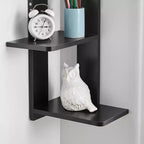 33 x 11.8 Corner 4 Tier Floating Ledge Column Wall Shelf