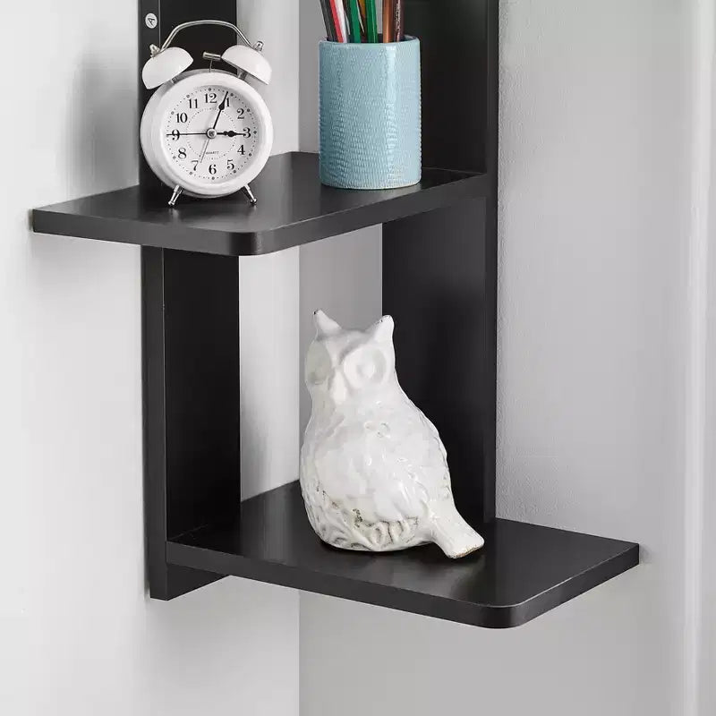 33 x 11.8 Corner 4 Tier Floating Ledge Column Wall Shelf