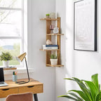 33 x 11.8 Corner 4 Tier Floating Ledge Column Wall Shelf