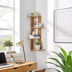 33 x 11.8 Corner 4 Tier Floating Ledge Column Wall Shelf