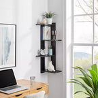 33 x 11.8 Corner 4 Tier Floating Ledge Column Wall Shelf