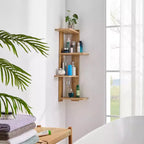 33 x 11.8 Corner 4 Tier Floating Ledge Column Wall Shelf