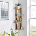 33 x 11.8 Corner 4 Tier Floating Ledge Column Wall Shelf