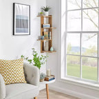 33 x 11.8 Corner 4 Tier Floating Ledge Column Wall Shelf