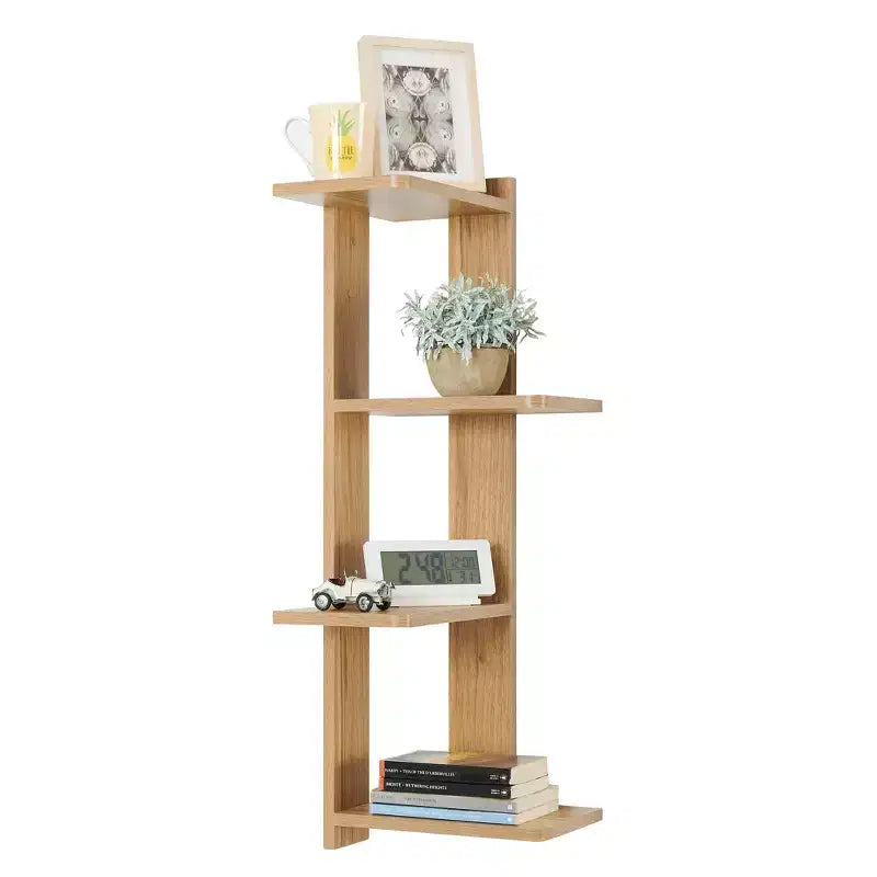 33 x 11.8 Corner 4 Tier Floating Ledge Column Wall Shelf