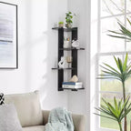 33 x 11.8 Corner 4 Tier Floating Ledge Column Wall Shelf