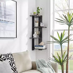 33 x 11.8 Corner 4 Tier Floating Ledge Column Wall Shelf