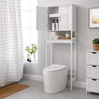 Over-The-Toilet Storage Bathroom Cabinet with Adjustable Inside Shelf and Bottom Bar