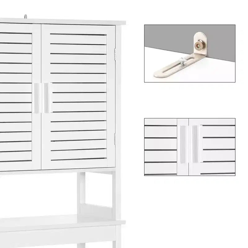 Over-The-Toilet Storage Bathroom Cabinet with Adjustable Inside Shelf and Bottom Bar