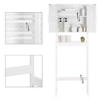 Over-The-Toilet Storage Bathroom Cabinet with Adjustable Inside Shelf and Bottom Bar