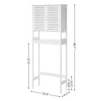 Over-The-Toilet Storage Bathroom Cabinet with Adjustable Inside Shelf and Bottom Bar