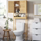 Over-The-Toilet Storage Bathroom Cabinet with Adjustable Inside Shelf and Bottom Bar