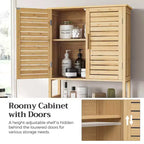 Over-The-Toilet Storage Bathroom Cabinet with Adjustable Inside Shelf and Bottom Bar