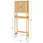 Over-The-Toilet Storage Bathroom Cabinet with Adjustable Inside Shelf and Bottom Bar