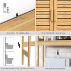 Over-The-Toilet Storage Bathroom Cabinet with Adjustable Inside Shelf and Bottom Bar