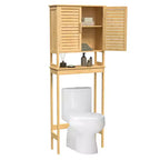 SONGMICS Over-The-Toilet Storage Bathroom Cabinet with Adjustable Inside Shelf and Bottom Stabilizer Bar