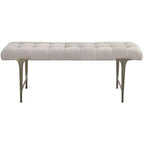Uttermost Imperial 48 Wide Light Gray Tufted Fabric Bench