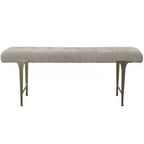 48 Wide Light Gray Tufted Fabric Bench