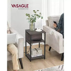 End Table with Charging Station, 3-Tier Side Table with USB Ports and Outlets