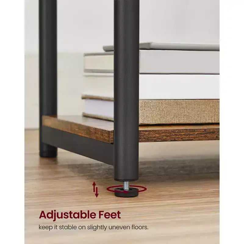 End Table with Charging Station, 3-Tier Side Table with USB Ports and Outlets