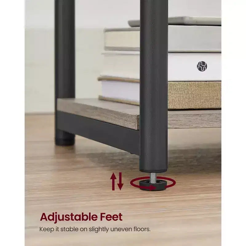 End Table with Charging Station, 3-Tier Side Table with USB Ports and Outlets