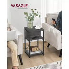 End Table with Charging Station, 3-Tier Side Table with USB Ports and Outlets