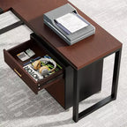 70.8-inch L-Shaped Executive Computer Desk with File Cabinet