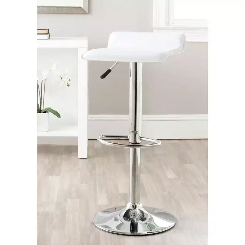 White Adjustable Bar Stool