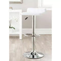 White Adjustable Bar Stool