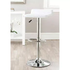 White Adjustable Bar Stool
