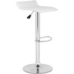White Adjustable Bar Stool