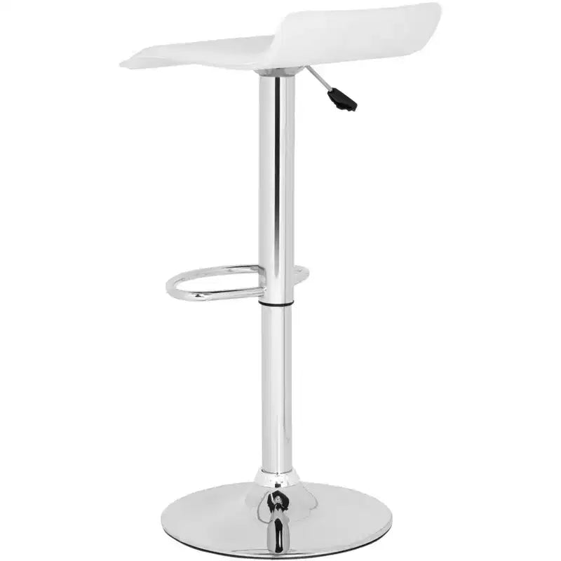 White Adjustable Bar Stool