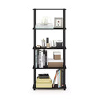 Modern 5-Tier Decorative Bookshelf Open Multipurpose Storage Shelf Display Rack for Living Room, Home Office & Kids Room, Americano/Black
