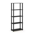 Modern 5-Tier Decorative Bookshelf Open Multipurpose Storage Shelf Display Rack for Living Room, Home Office & Kids Room, Americano/Black