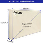 Outdoor TV Cover 40-43 Flat Screen Protector with Remote Pocket