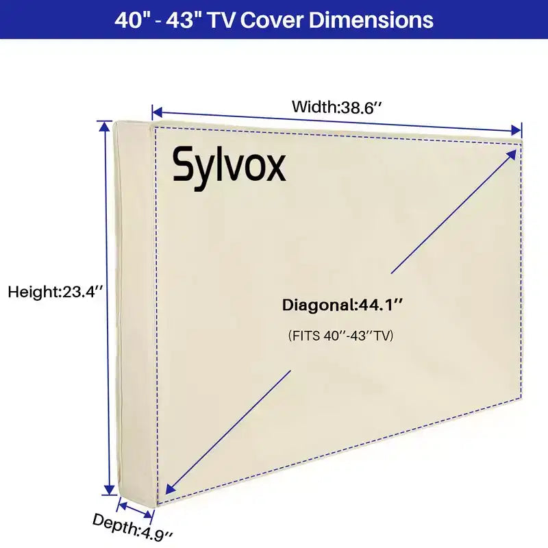 Outdoor TV Cover 40-43 Flat Screen Protector with Remote Pocket