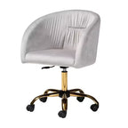 Contemporary Glam and Luxe Velvet Fabric and Metal Swivel Office Chair
