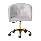 Contemporary Glam and Luxe Velvet Fabric and Metal Swivel Office Chair