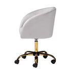 Contemporary Glam and Luxe Velvet Fabric and Metal Swivel Office Chair